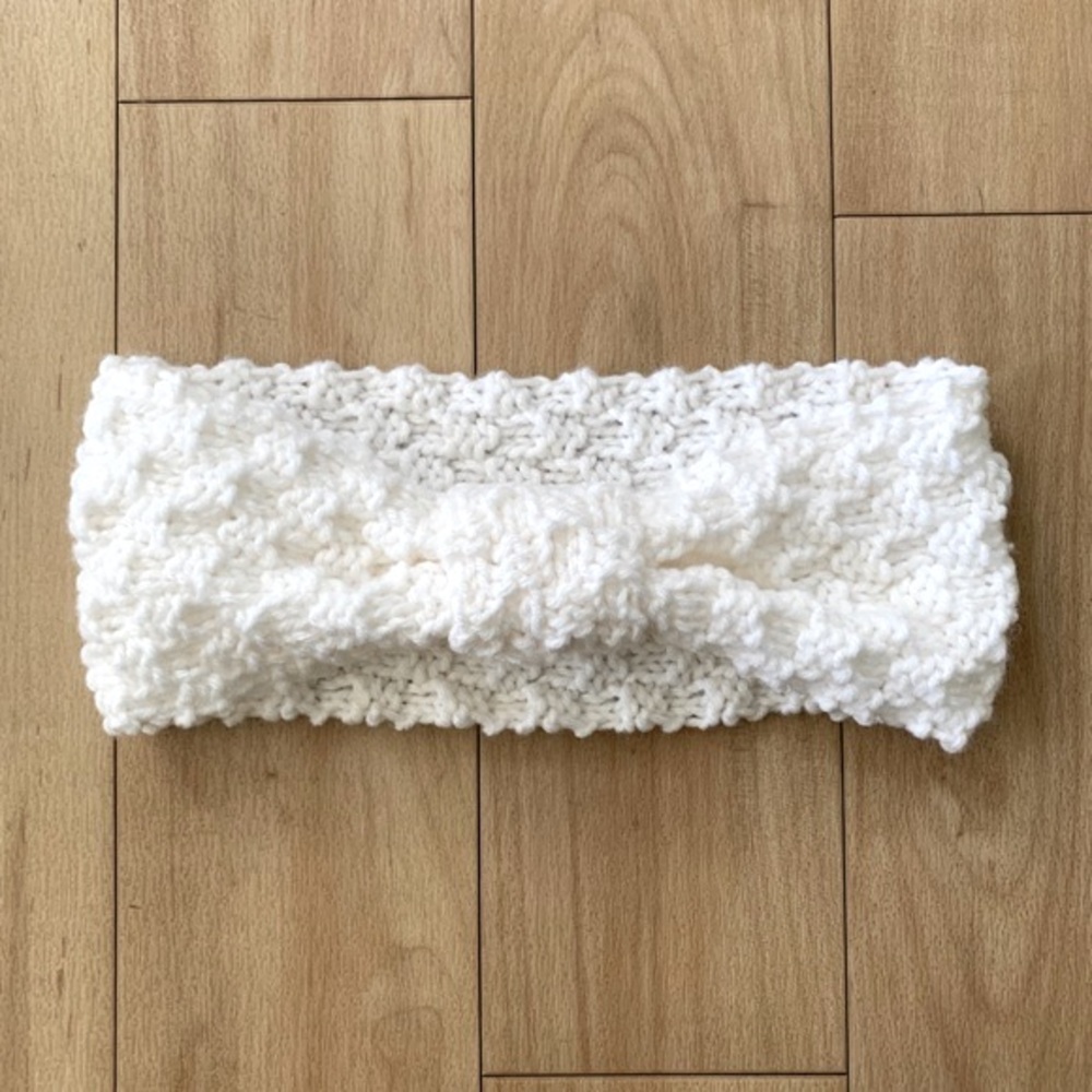 Handmade White Knit Headband